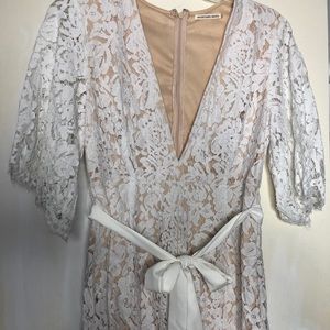 Boutique style white lace romper